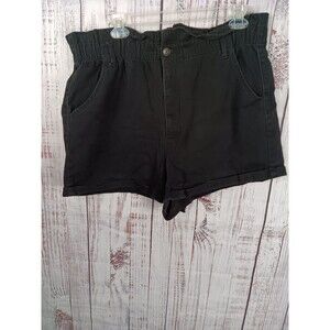 NOBO No Boundaries Paperbag Jean Shorts Juniors XL 15-17 Black High Rise